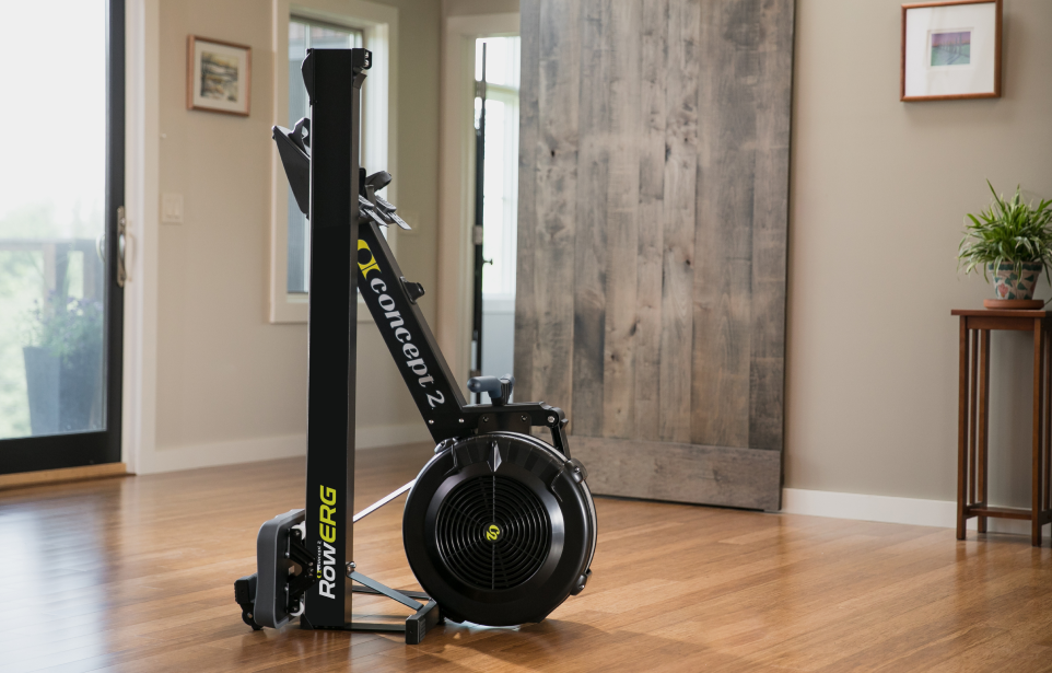 RowErg split into two parts for storage