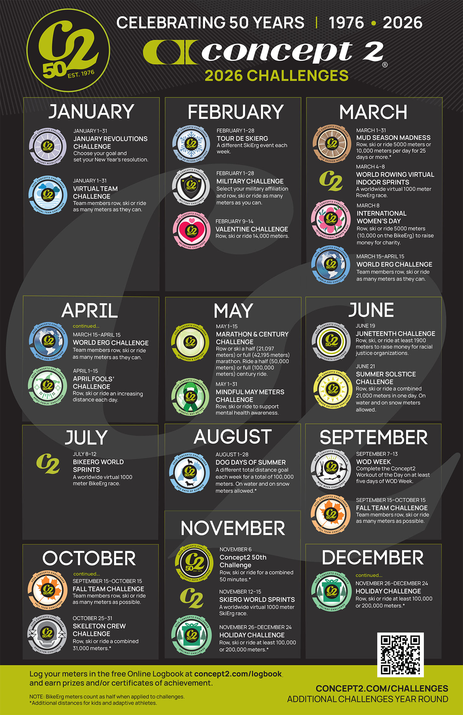 2026 Callenges Calendar Poster